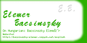 elemer bacsinszky business card